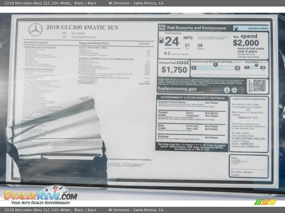 2018 Mercedes-Benz GLC 300 4Matic Black / Black Photo #11