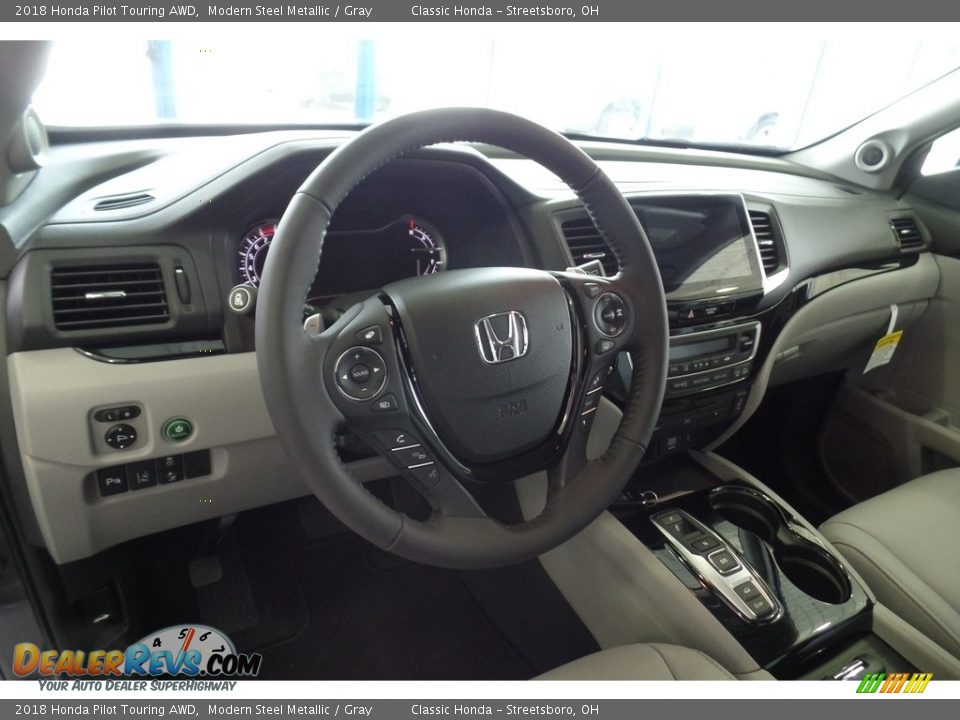 2018 Honda Pilot Touring AWD Modern Steel Metallic / Gray Photo #7