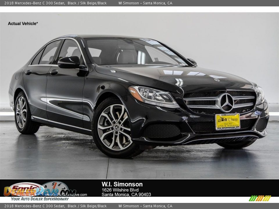 2018 Mercedes-Benz C 300 Sedan Black / Silk Beige/Black Photo #1
