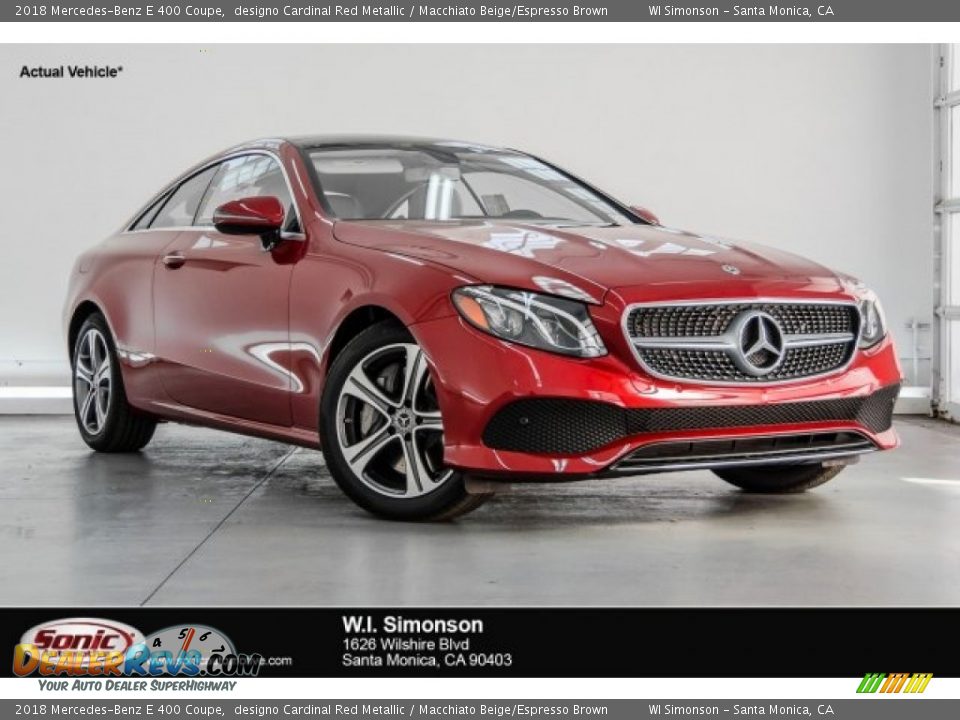 2018 Mercedes-Benz E 400 Coupe designo Cardinal Red Metallic / Macchiato Beige/Espresso Brown Photo #1