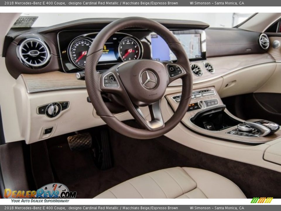 2018 Mercedes-Benz E 400 Coupe designo Cardinal Red Metallic / Macchiato Beige/Espresso Brown Photo #6