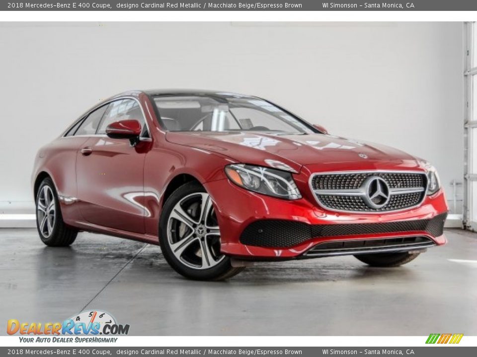 2018 Mercedes-Benz E 400 Coupe designo Cardinal Red Metallic / Macchiato Beige/Espresso Brown Photo #12
