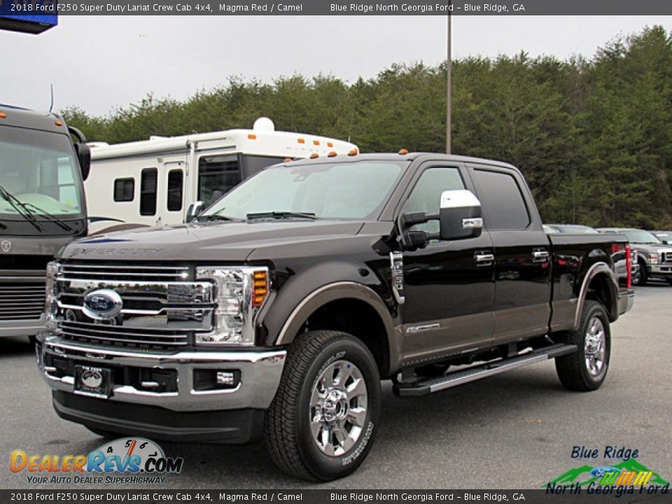 2018 Ford F250 Super Duty Lariat Crew Cab 4x4 Magma Red / Camel Photo #1