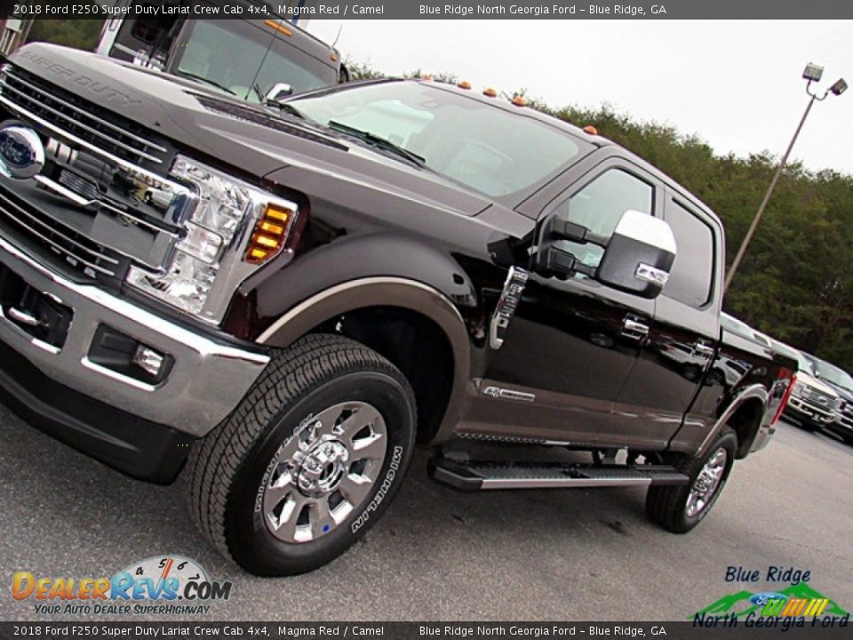 2018 Ford F250 Super Duty Lariat Crew Cab 4x4 Magma Red / Camel Photo #34