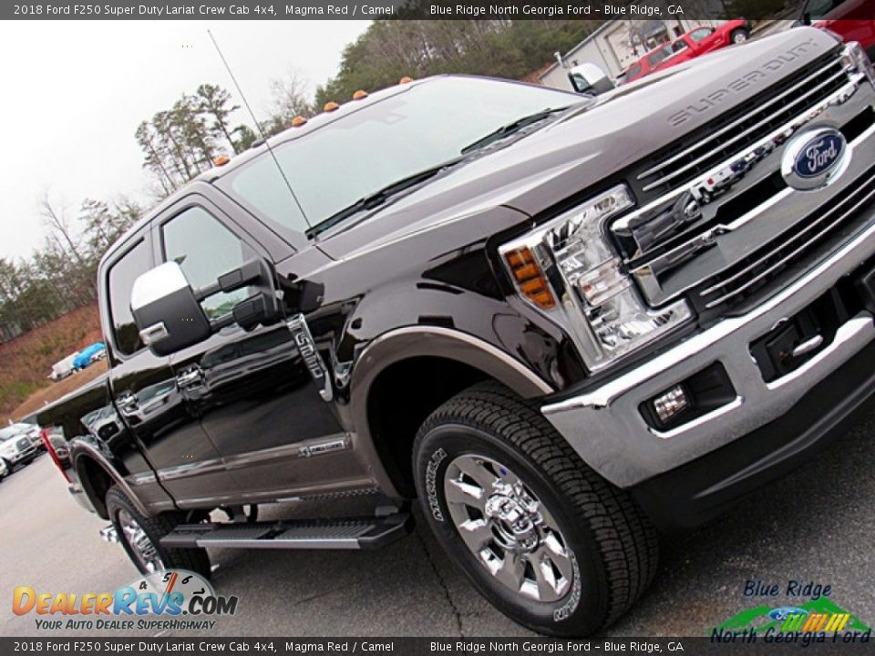 2018 Ford F250 Super Duty Lariat Crew Cab 4x4 Magma Red / Camel Photo #35