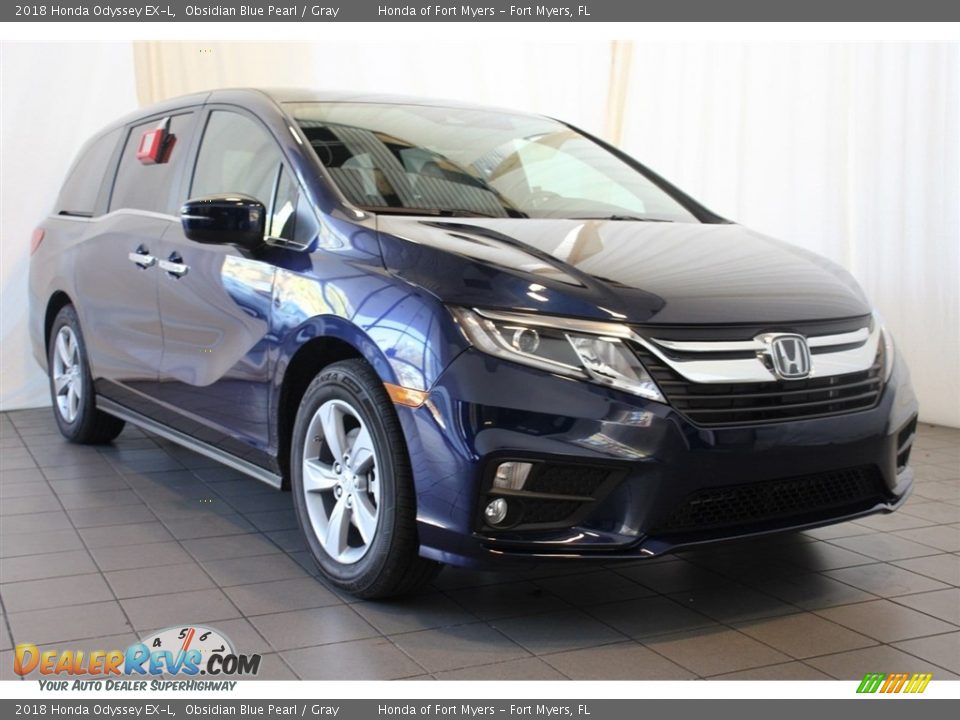 2018 Honda Odyssey EX-L Obsidian Blue Pearl / Gray Photo #2