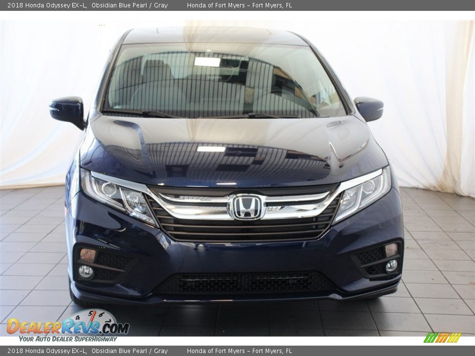 2018 Honda Odyssey EX-L Obsidian Blue Pearl / Gray Photo #4