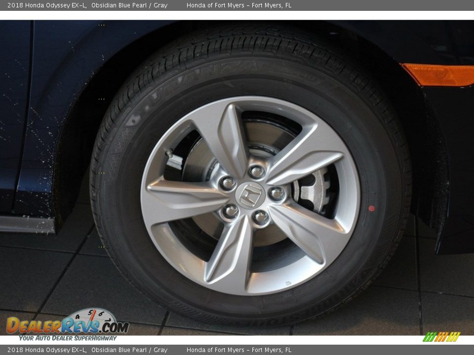 2018 Honda Odyssey EX-L Obsidian Blue Pearl / Gray Photo #8
