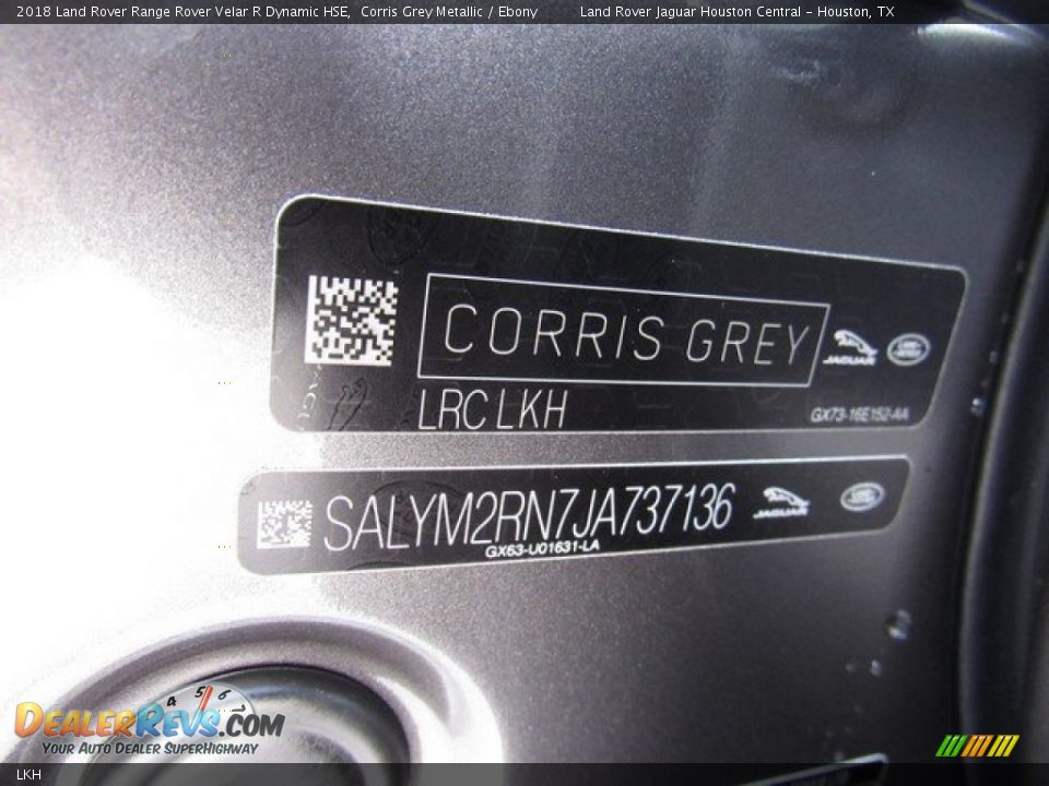 Land Rover Color Code LKH Corris Grey Metallic