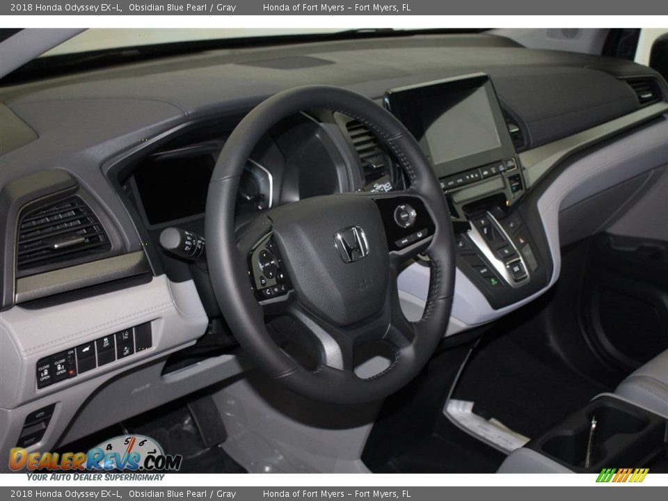 2018 Honda Odyssey EX-L Obsidian Blue Pearl / Gray Photo #13