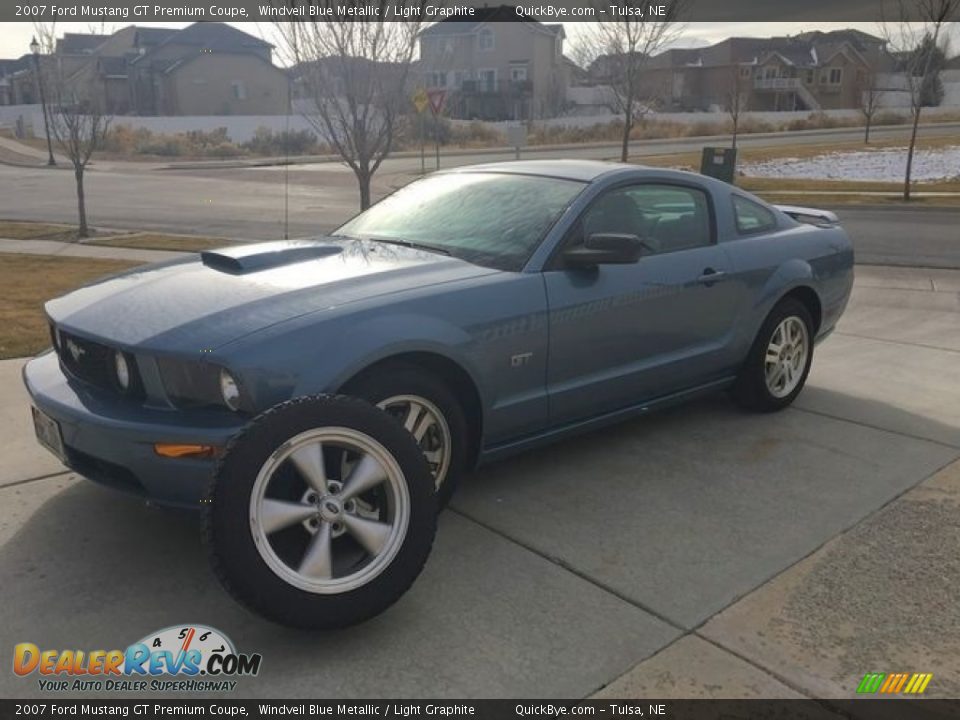 2007 Ford Mustang GT Premium Coupe Windveil Blue Metallic / Light Graphite Photo #3