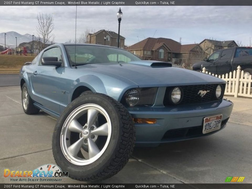 2007 Ford Mustang GT Premium Coupe Windveil Blue Metallic / Light Graphite Photo #4