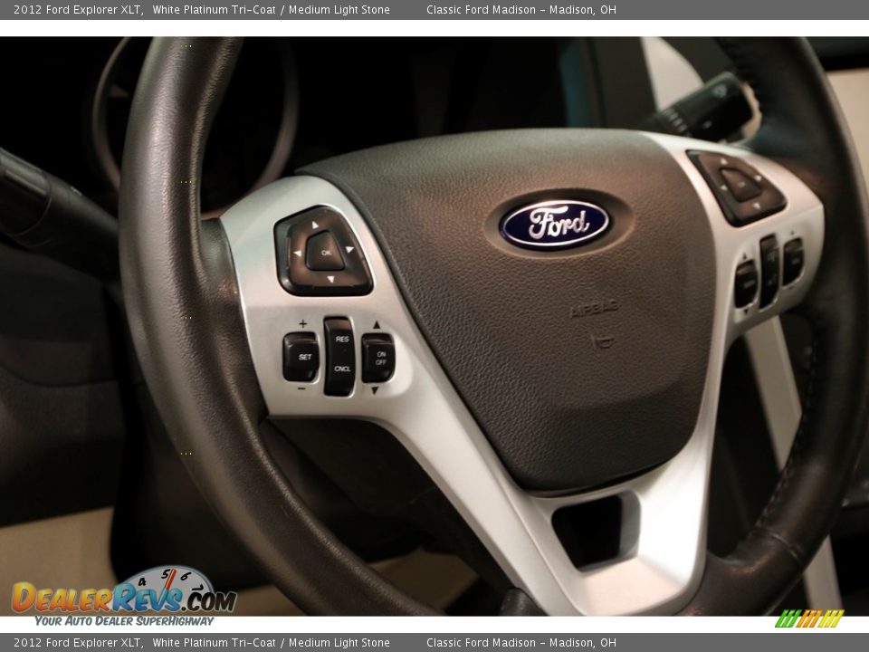 2012 Ford Explorer XLT White Platinum Tri-Coat / Medium Light Stone Photo #7