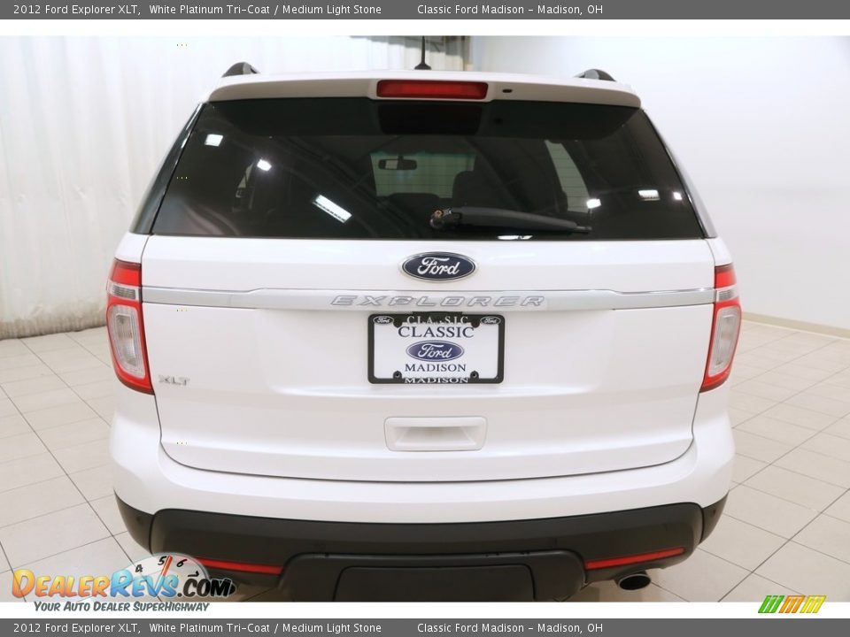 2012 Ford Explorer XLT White Platinum Tri-Coat / Medium Light Stone Photo #19