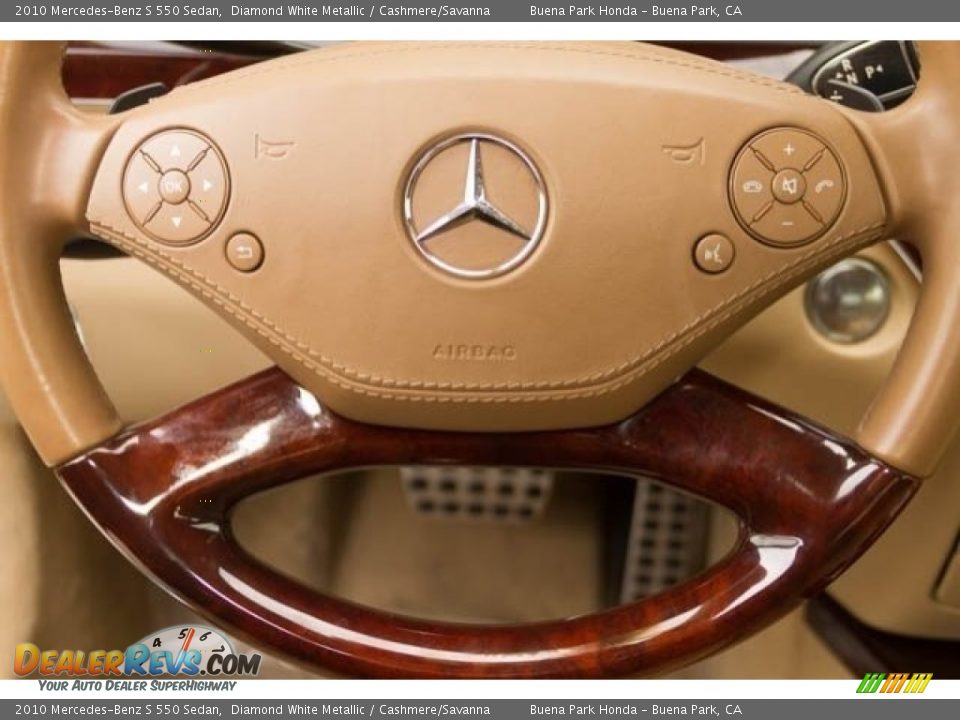 2010 Mercedes-Benz S 550 Sedan Diamond White Metallic / Cashmere/Savanna Photo #11