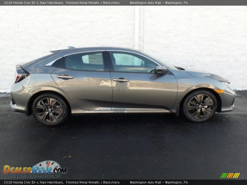 2018 Honda Civic EX-L Navi Hatchback Polished Metal Metallic / Black/Ivory Photo #2