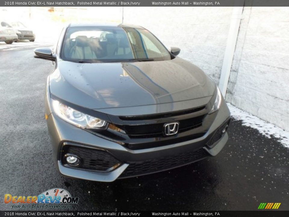 2018 Honda Civic EX-L Navi Hatchback Polished Metal Metallic / Black/Ivory Photo #3