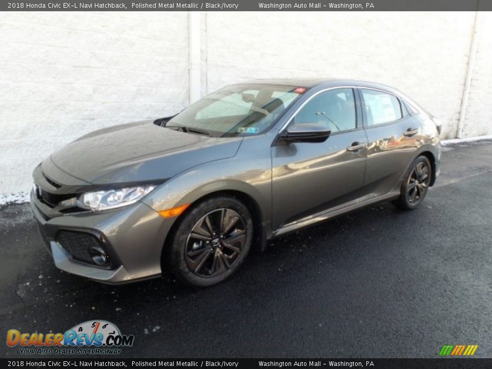 2018 Honda Civic EX-L Navi Hatchback Polished Metal Metallic / Black/Ivory Photo #5
