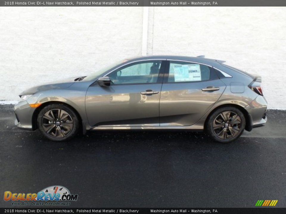 2018 Honda Civic EX-L Navi Hatchback Polished Metal Metallic / Black/Ivory Photo #6