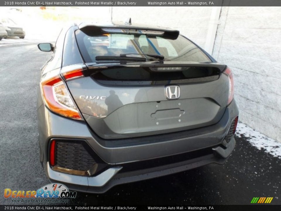 2018 Honda Civic EX-L Navi Hatchback Polished Metal Metallic / Black/Ivory Photo #7