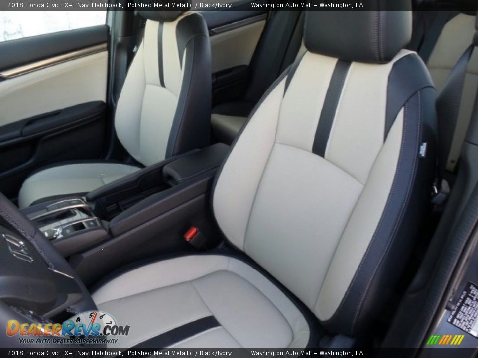 2018 Honda Civic EX-L Navi Hatchback Polished Metal Metallic / Black/Ivory Photo #9