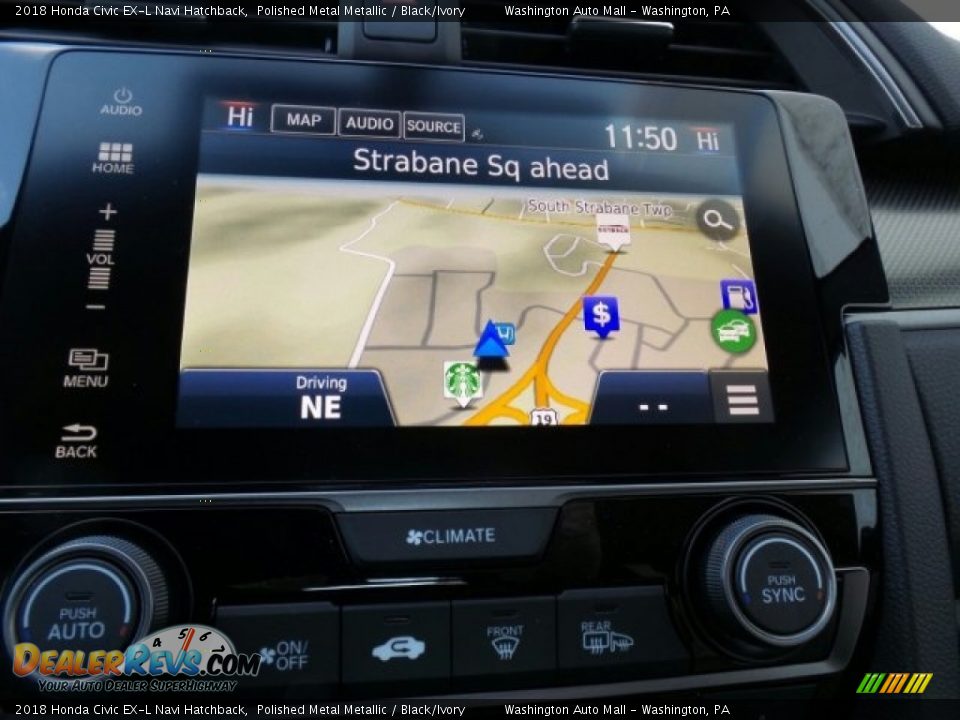 2018 Honda Civic EX-L Navi Hatchback Polished Metal Metallic / Black/Ivory Photo #22