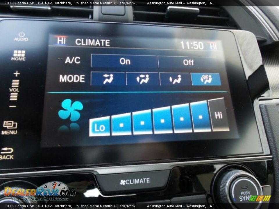 2018 Honda Civic EX-L Navi Hatchback Polished Metal Metallic / Black/Ivory Photo #23