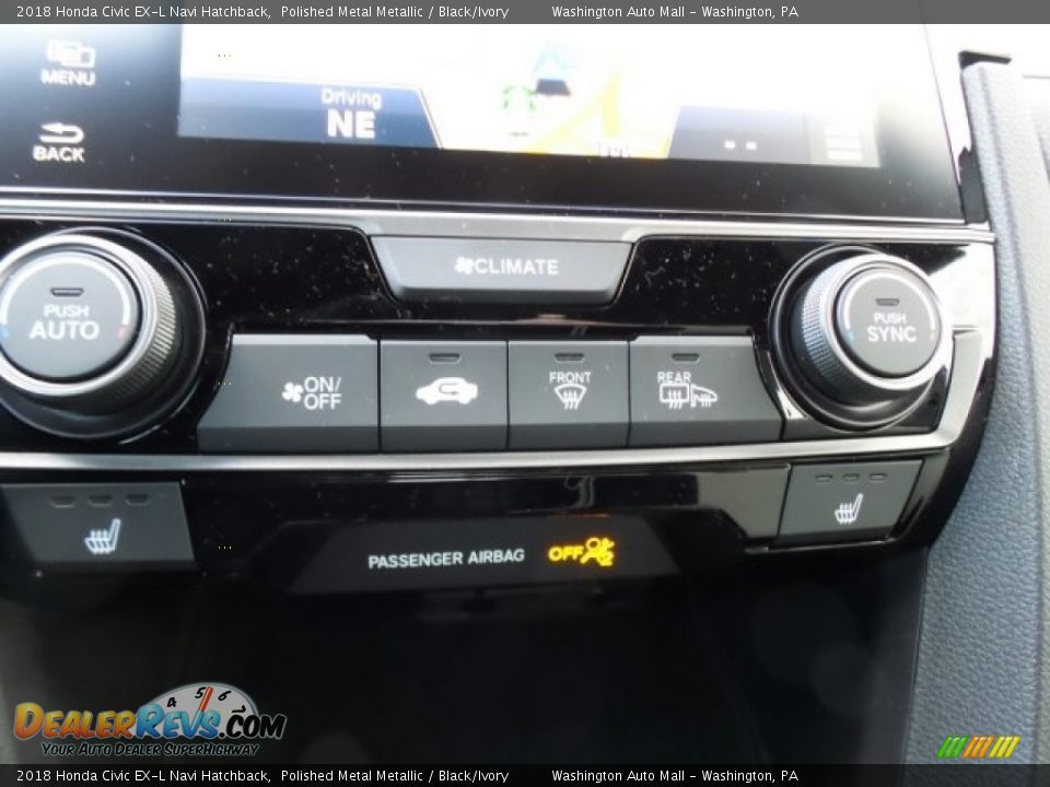 2018 Honda Civic EX-L Navi Hatchback Polished Metal Metallic / Black/Ivory Photo #24