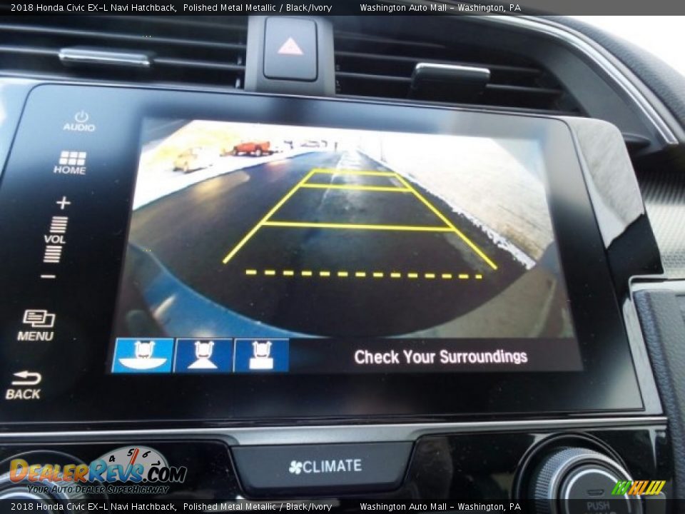 2018 Honda Civic EX-L Navi Hatchback Polished Metal Metallic / Black/Ivory Photo #26