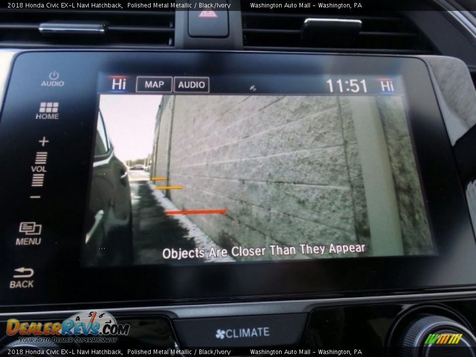 2018 Honda Civic EX-L Navi Hatchback Polished Metal Metallic / Black/Ivory Photo #27