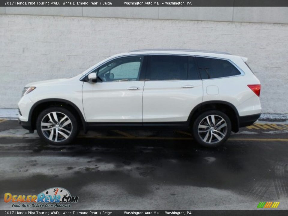 2017 Honda Pilot Touring AWD White Diamond Pearl / Beige Photo #6