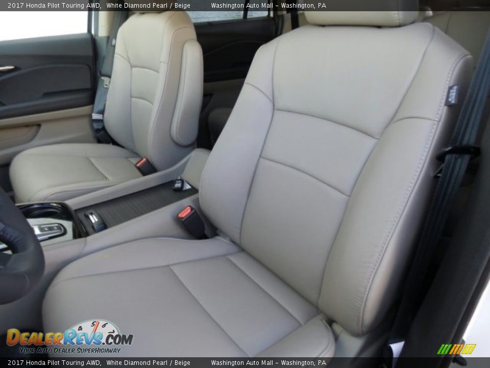 2017 Honda Pilot Touring AWD White Diamond Pearl / Beige Photo #10