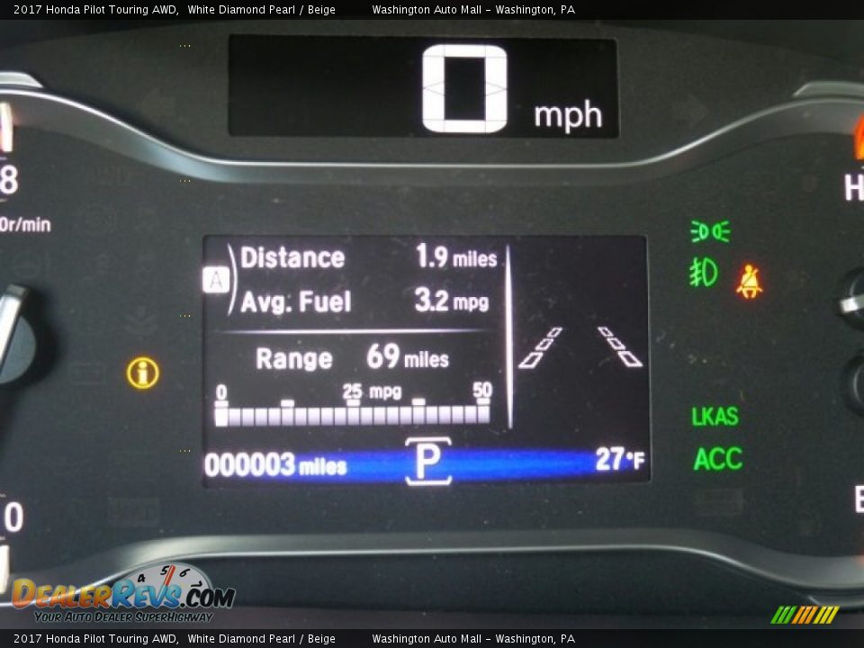 2017 Honda Pilot Touring AWD White Diamond Pearl / Beige Photo #19