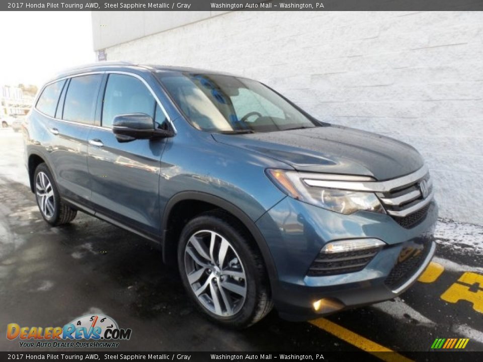 2017 Honda Pilot Touring AWD Steel Sapphire Metallic / Gray Photo #1