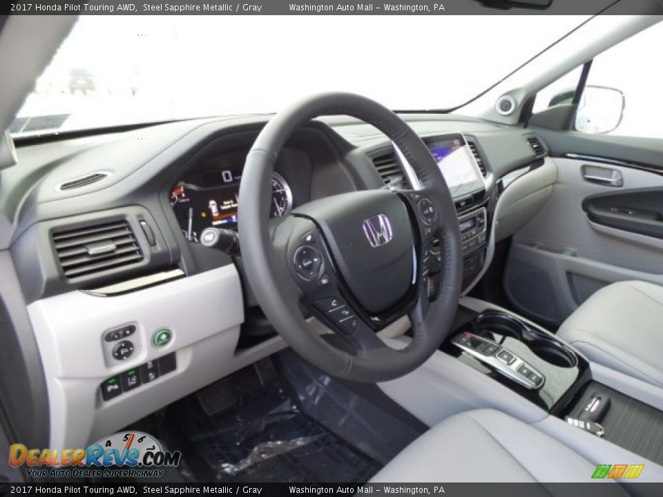 2017 Honda Pilot Touring AWD Steel Sapphire Metallic / Gray Photo #9