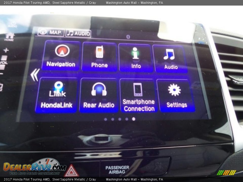 2017 Honda Pilot Touring AWD Steel Sapphire Metallic / Gray Photo #26