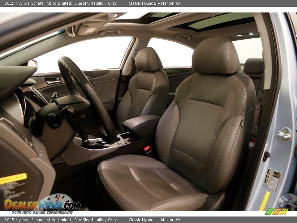 2015 Hyundai Sonata Hybrid Limited Blue Sky Metallic / Gray Photo #5