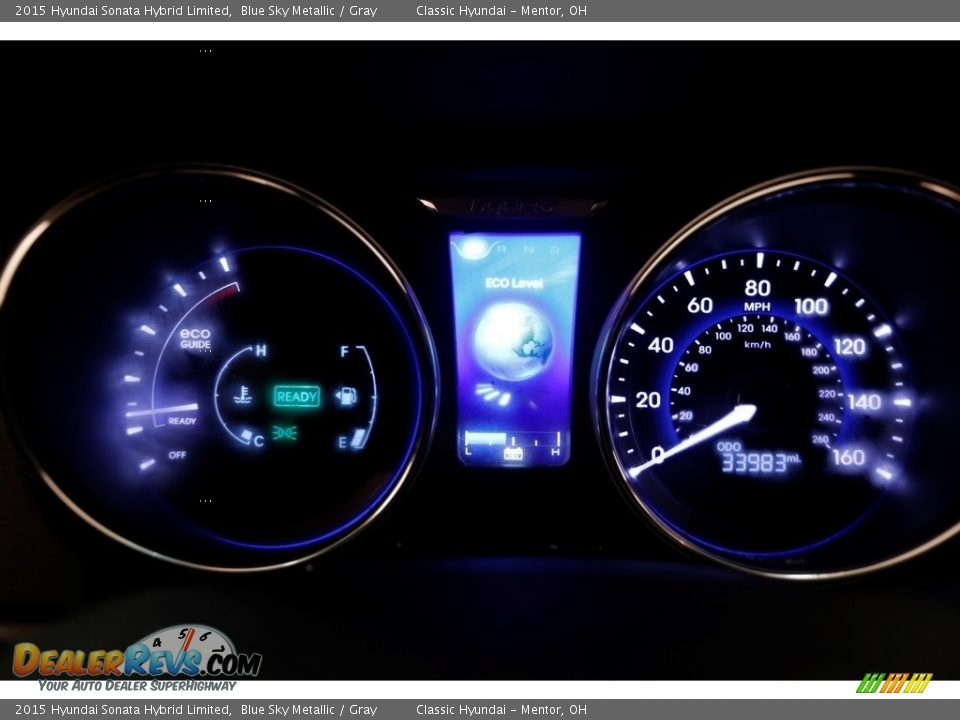 2015 Hyundai Sonata Hybrid Limited Blue Sky Metallic / Gray Photo #7
