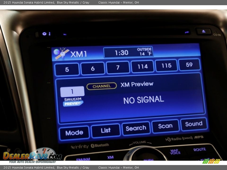 2015 Hyundai Sonata Hybrid Limited Blue Sky Metallic / Gray Photo #12