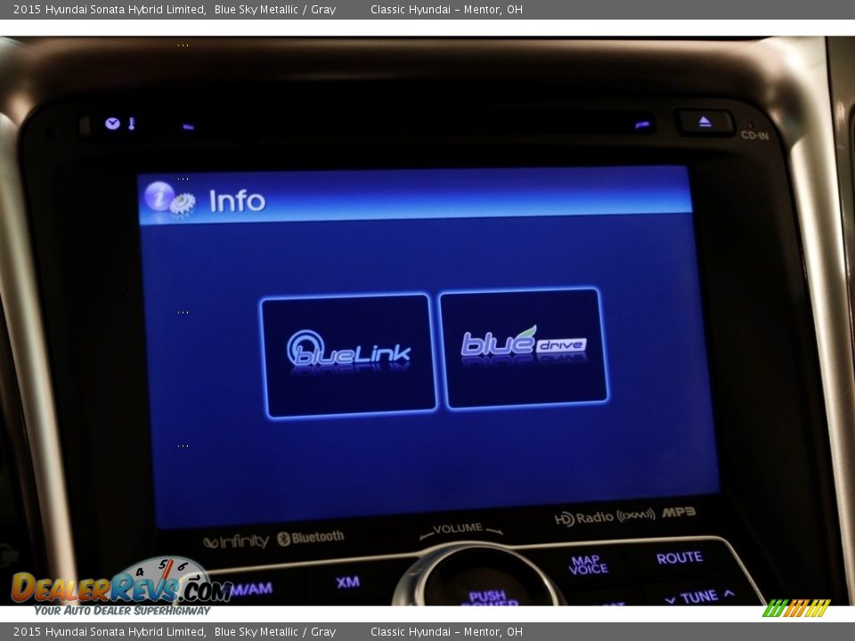 2015 Hyundai Sonata Hybrid Limited Blue Sky Metallic / Gray Photo #14