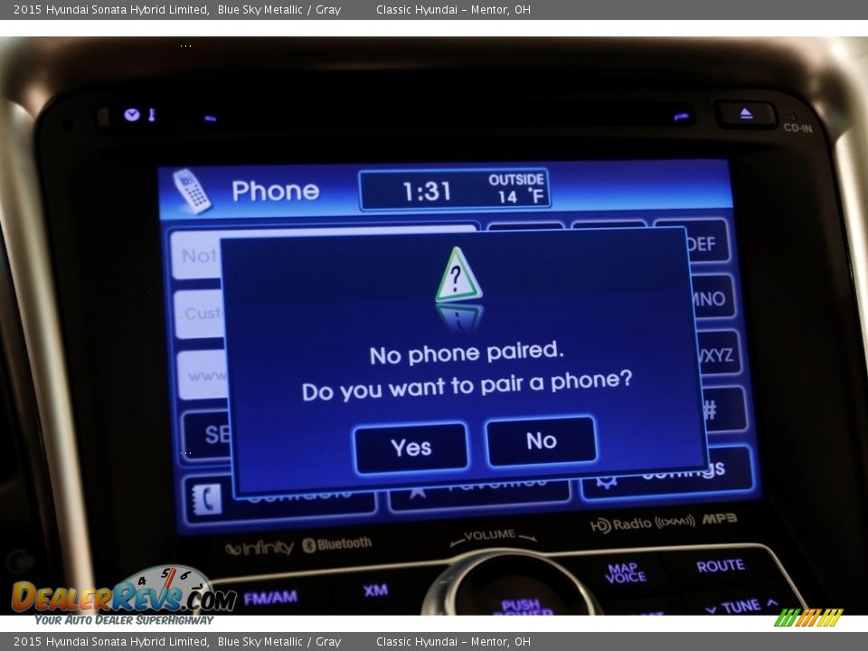 2015 Hyundai Sonata Hybrid Limited Blue Sky Metallic / Gray Photo #15