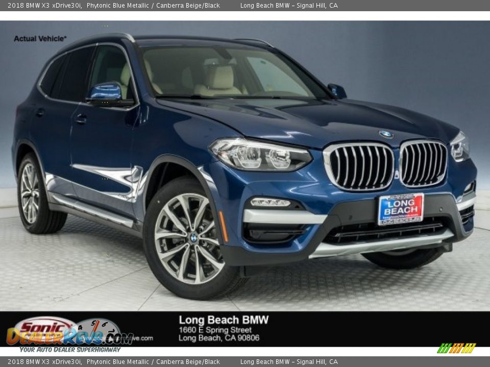 2018 BMW X3 xDrive30i Phytonic Blue Metallic / Canberra Beige/Black Photo #1