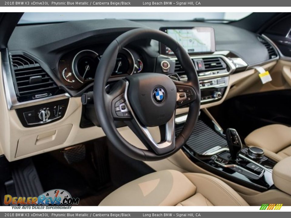 2018 BMW X3 xDrive30i Phytonic Blue Metallic / Canberra Beige/Black Photo #6