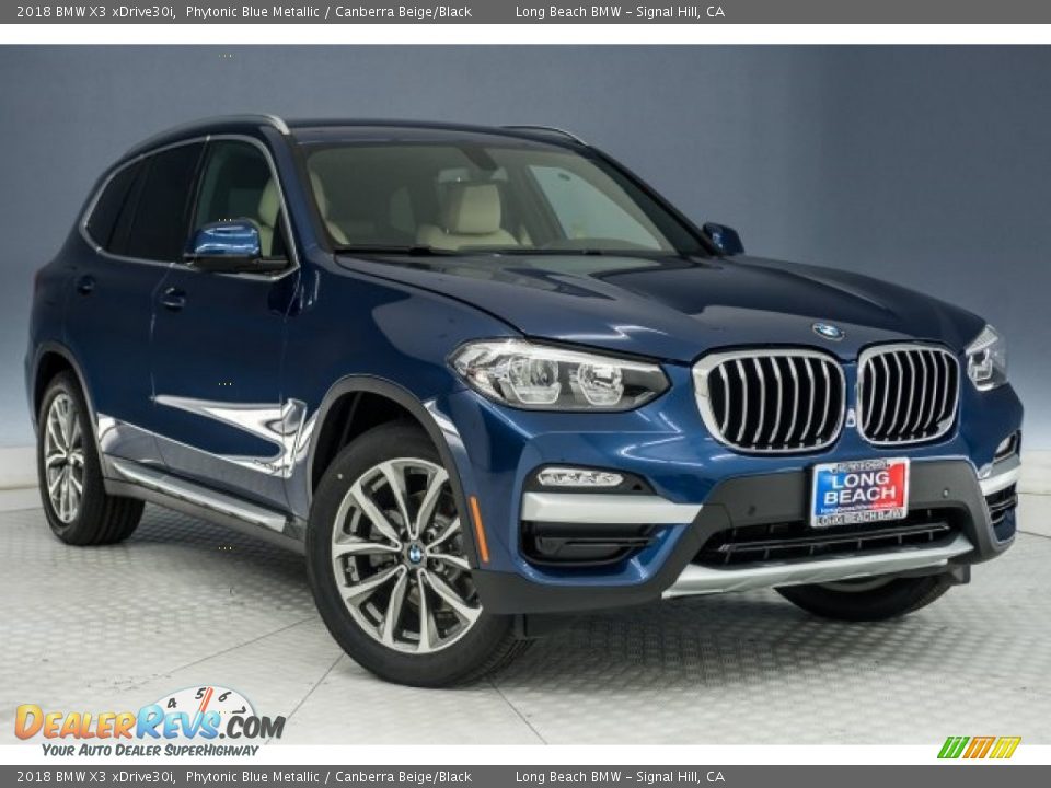 2018 BMW X3 xDrive30i Phytonic Blue Metallic / Canberra Beige/Black Photo #11