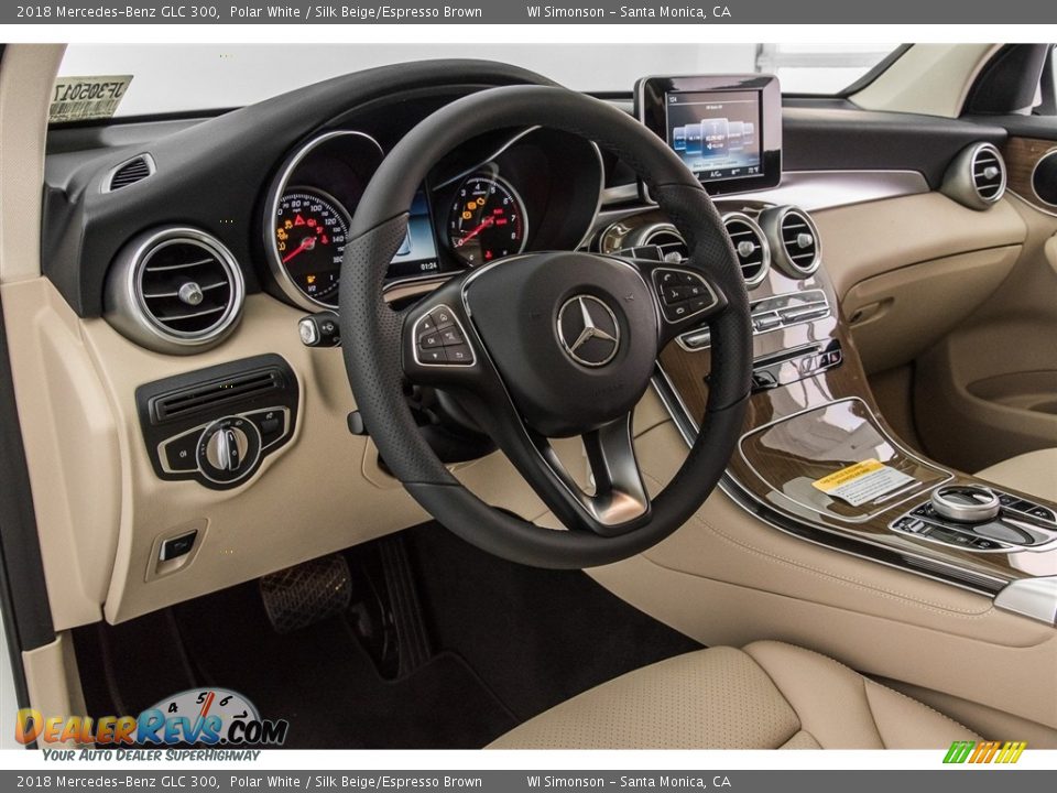 2018 Mercedes-Benz GLC 300 Polar White / Silk Beige/Espresso Brown Photo #6