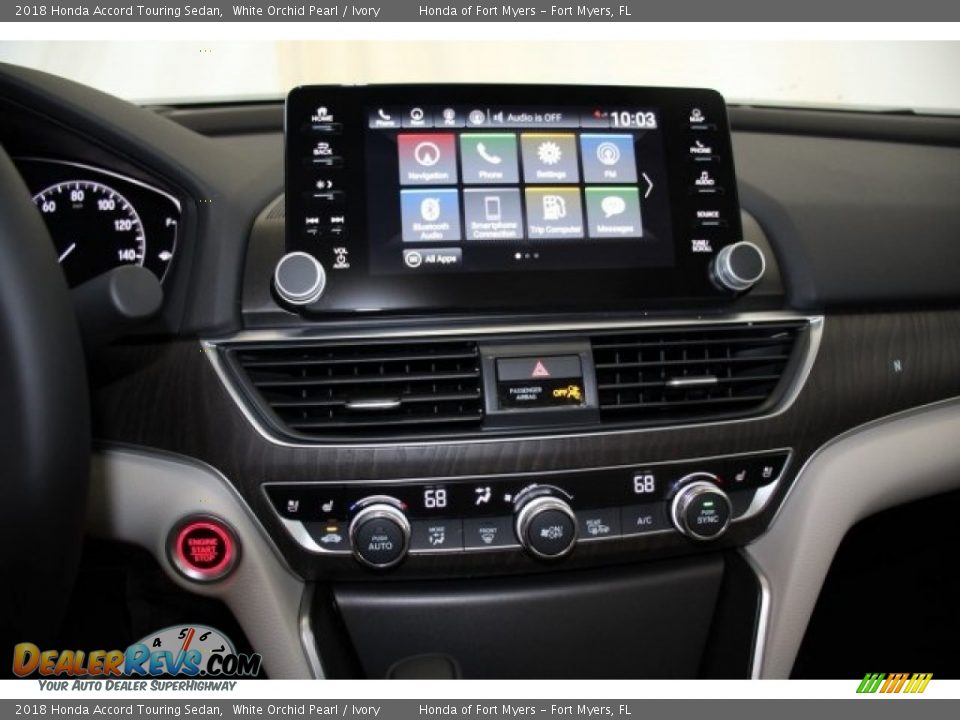 2018 Honda Accord Touring Sedan White Orchid Pearl / Ivory Photo #16