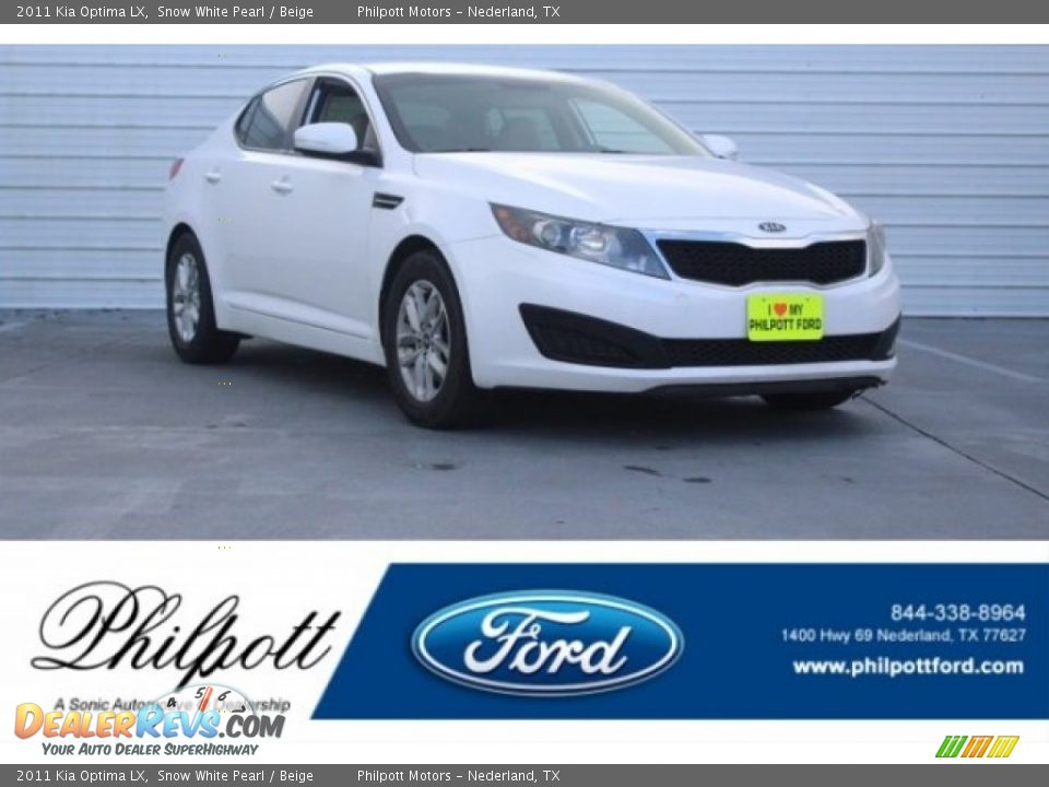 2011 Kia Optima LX Snow White Pearl / Beige Photo #1