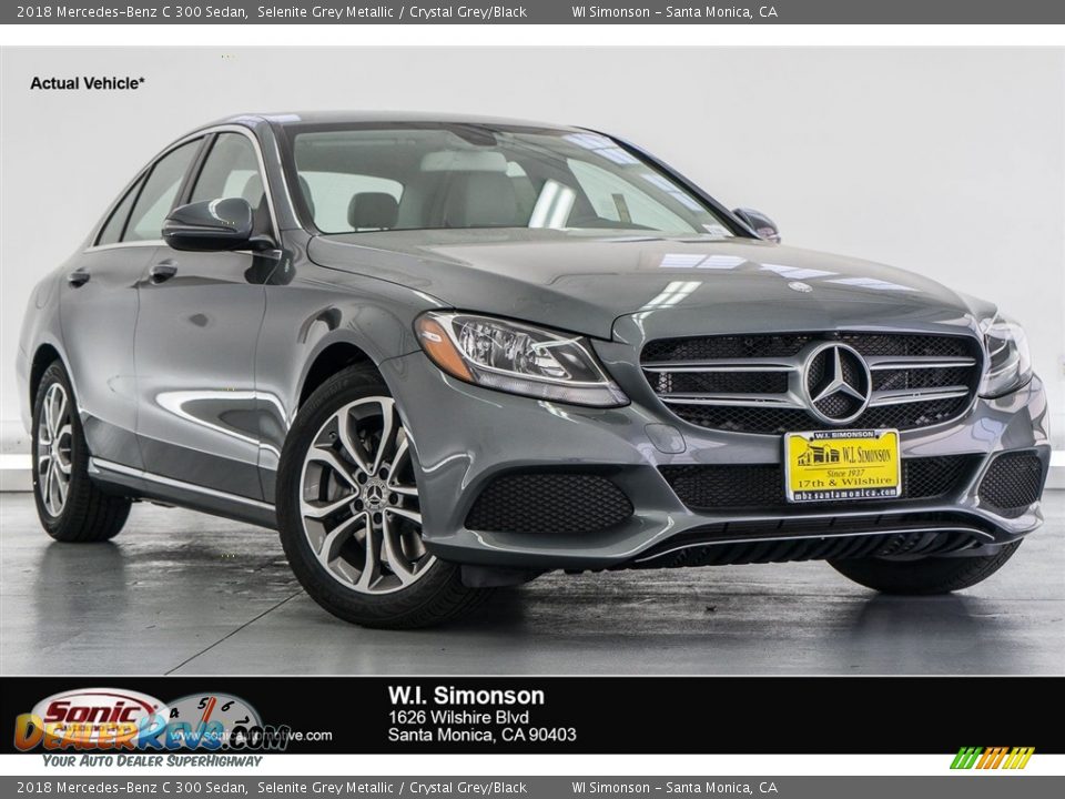 2018 Mercedes-Benz C 300 Sedan Selenite Grey Metallic / Crystal Grey/Black Photo #1