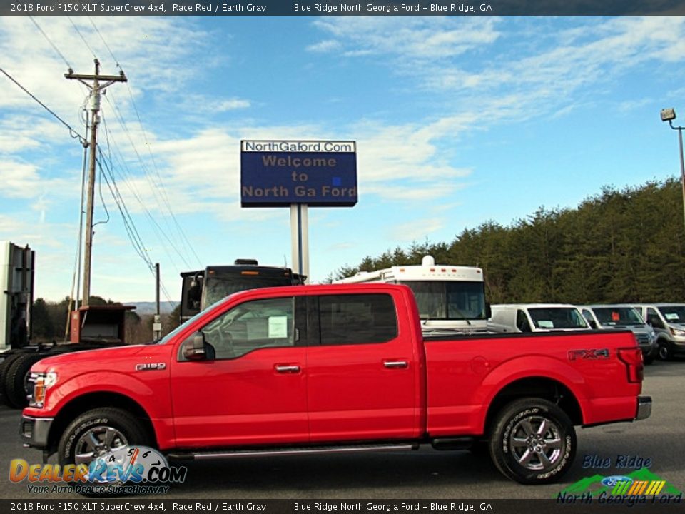 2018 Ford F150 XLT SuperCrew 4x4 Race Red / Earth Gray Photo #2
