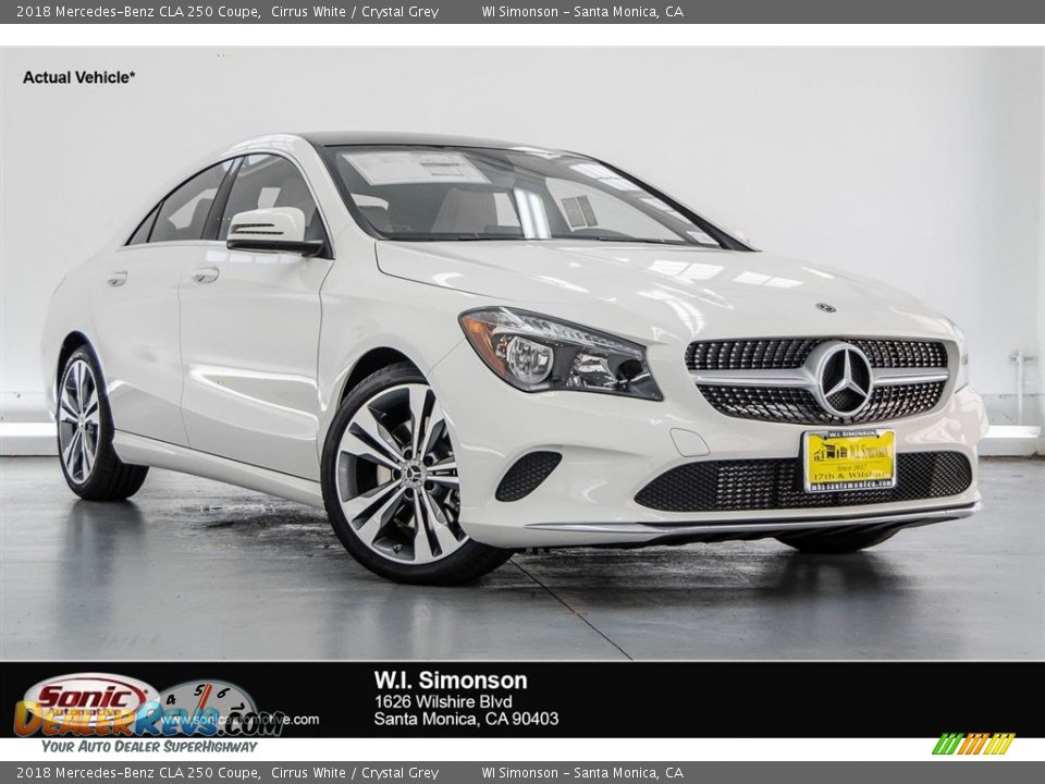 2018 Mercedes-Benz CLA 250 Coupe Cirrus White / Crystal Grey Photo #1